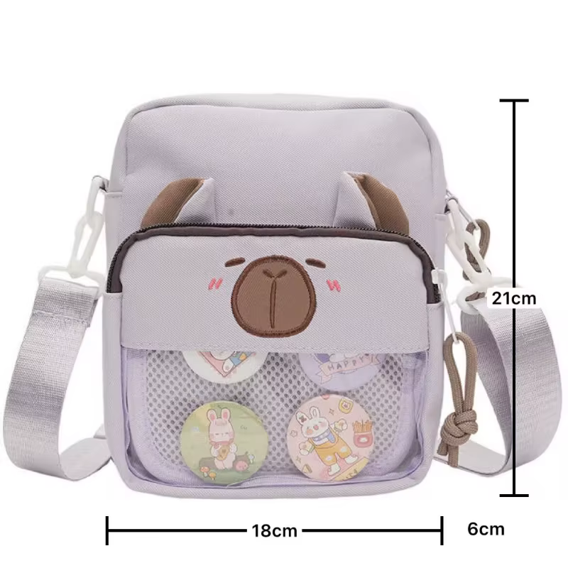 Sacs à bandoulière avec badge Capybara pour femme