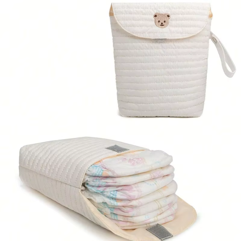 Sac à couches pour bébé motif ours de dessin animé, sac de rangement pour couches, mini sac à main multifonctionnel, sac de maman, organiseurs de couches, articles pour bébé