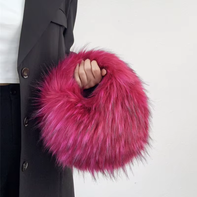 Sac à main Hobos en fausse fourrure pour femme