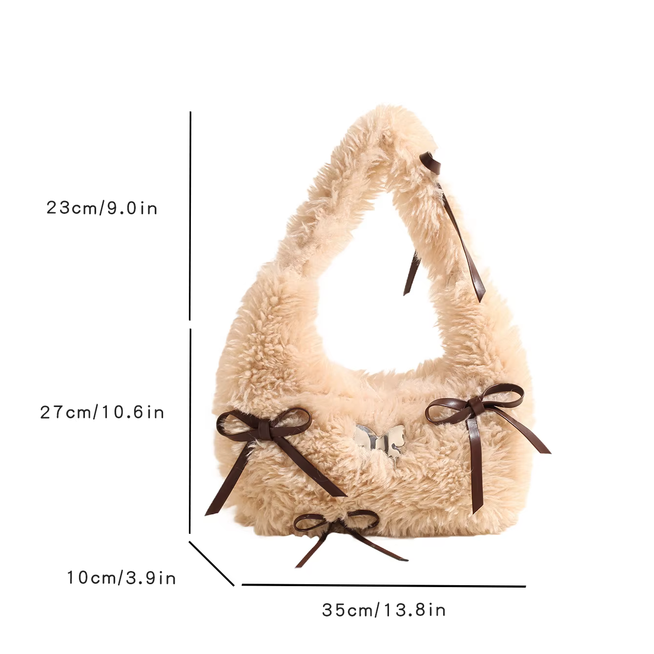  Sac à bandoulière en peluche tendance pour femmes
