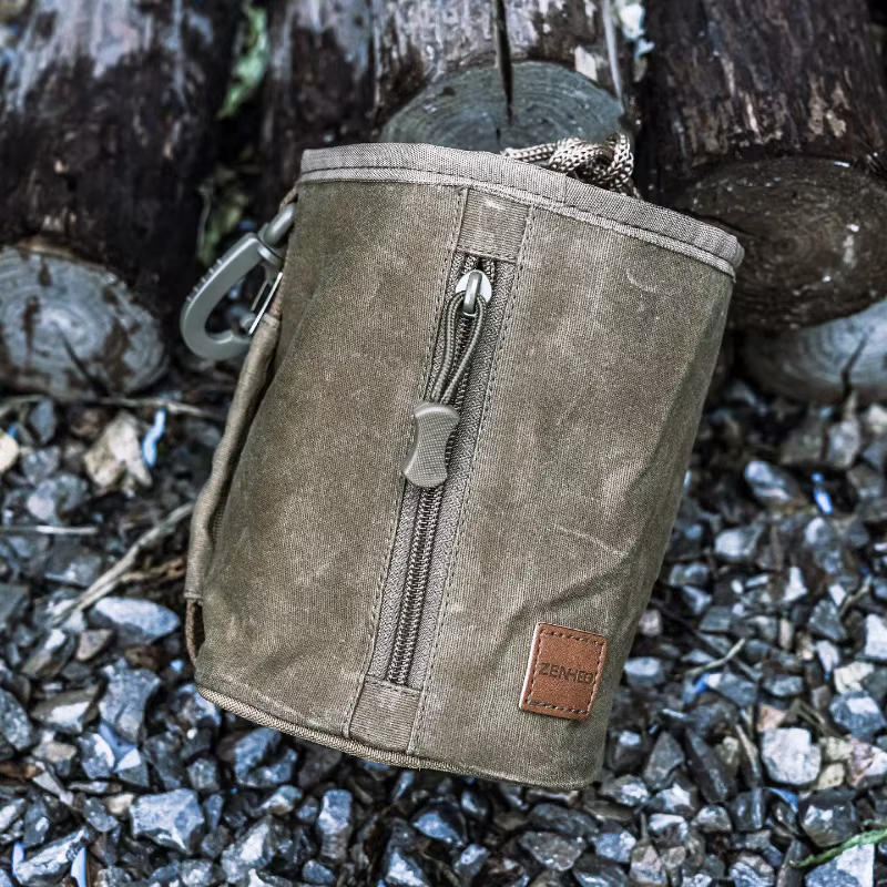 Pochette vintage multifonction en toile cirée pour le camping en plein air