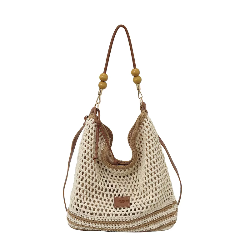 Sac fourre-tout en coton crocheté grande capacité
