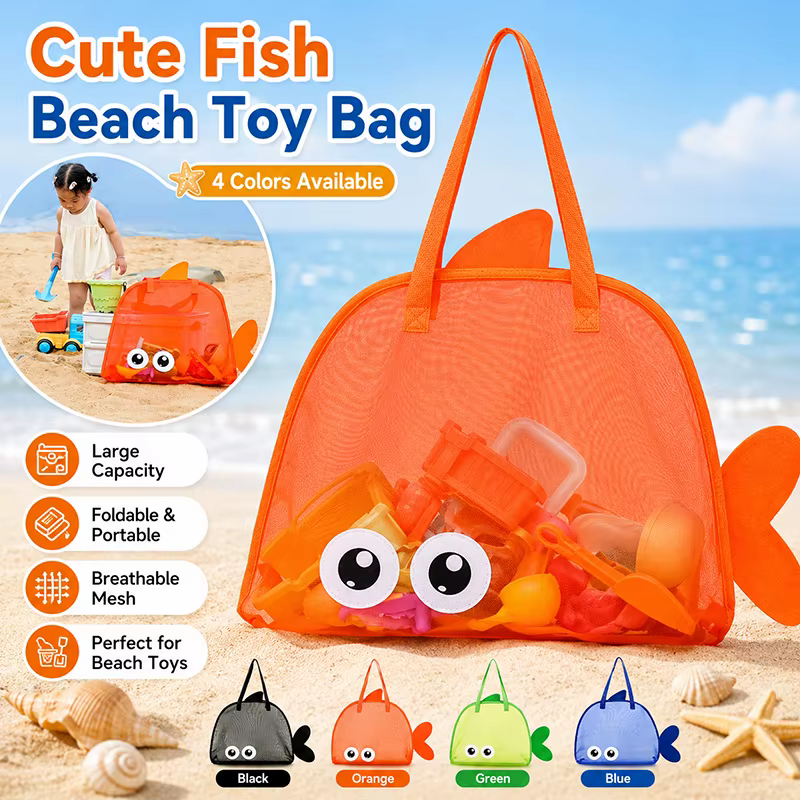 Sac de plage en filet mignon pour jouets de sable