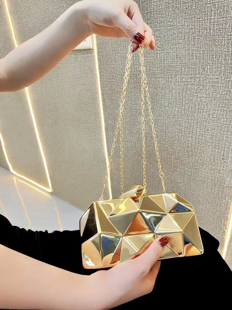 Luxe acrylique brillant boîte Mini pochette Banquet fête de mariage épaule bandoulière dîner sac concepteur pochettes de haute qualité