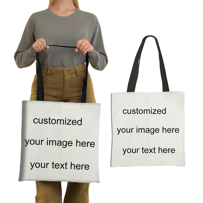 Personnaliser Photo texte Logo nom impression sac fourre-tout femmes mode sac à main grande capacité sacs à bandoulière pour voyage dames sac à provisions