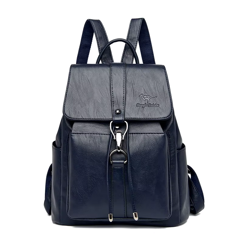 Sac à dos antivol en cuir de grande capacité pour femme