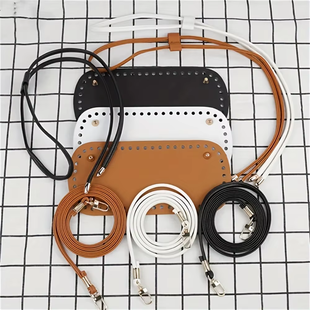 3 pièces sac tricoté sangle inférieure accessoires bricolage tissé à la main sac poignée