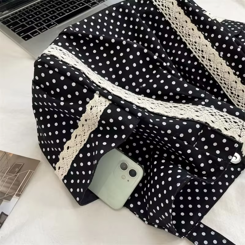Sac à bandoulière coréen à pois pour femmes
