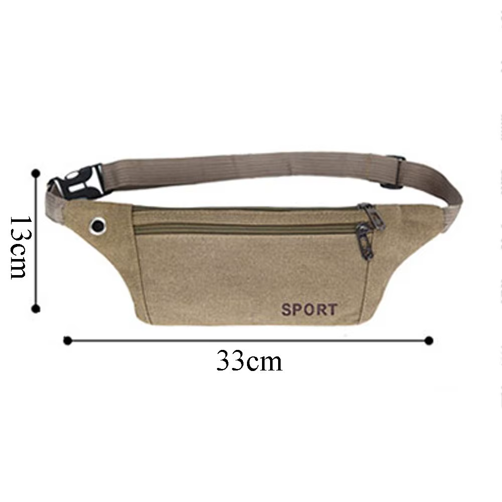 Sac banane décontracté en toile pour rangement de portefeuille