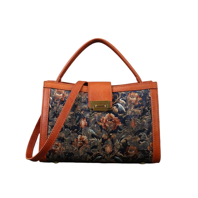 Sac fourre-tout convertible pour femme avec broderie vintage