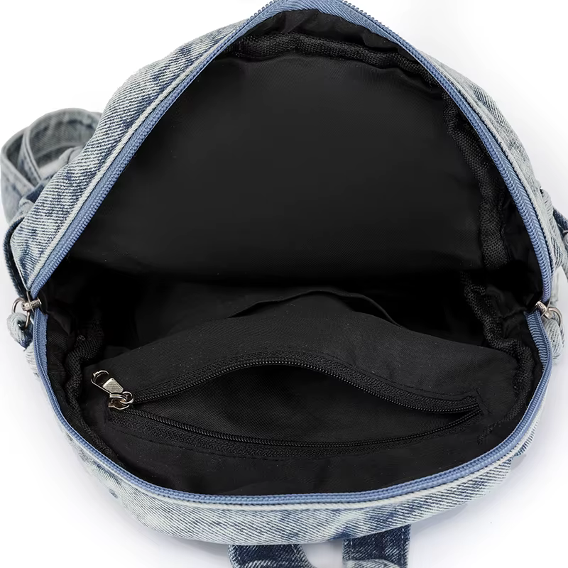 Sacs à dos en denim délavé pour femmes
