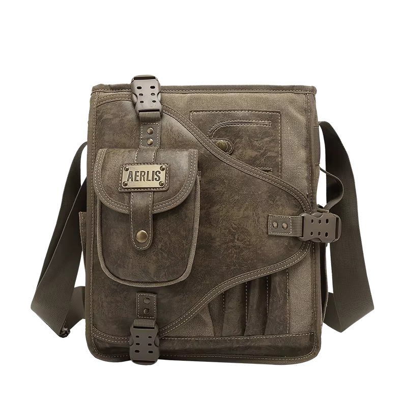 Sac à main en toile avec fermeture éclair pour homme