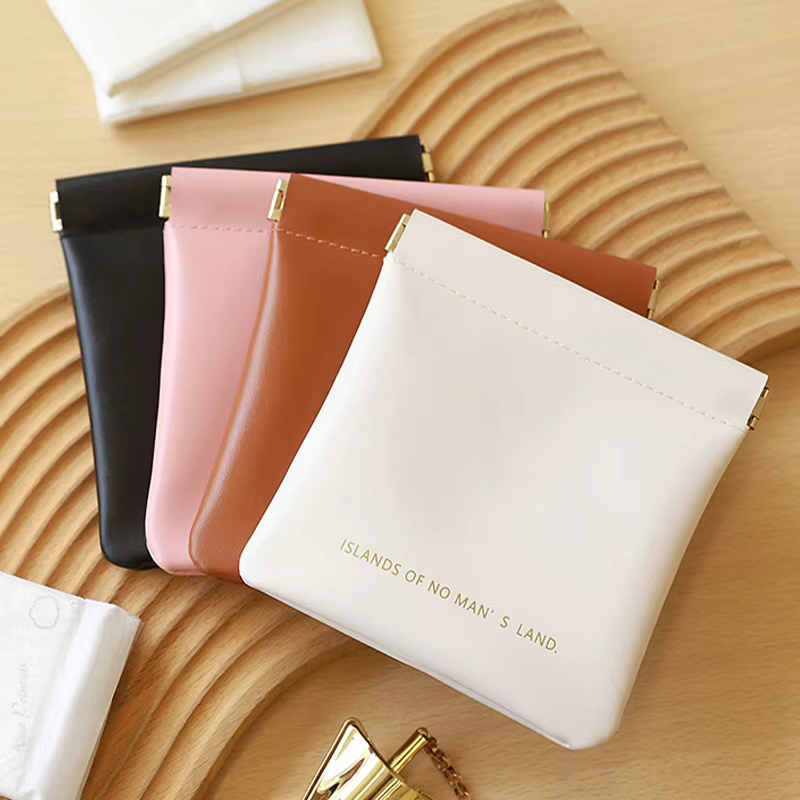 Porte-monnaie portable en cuir PU unisexe