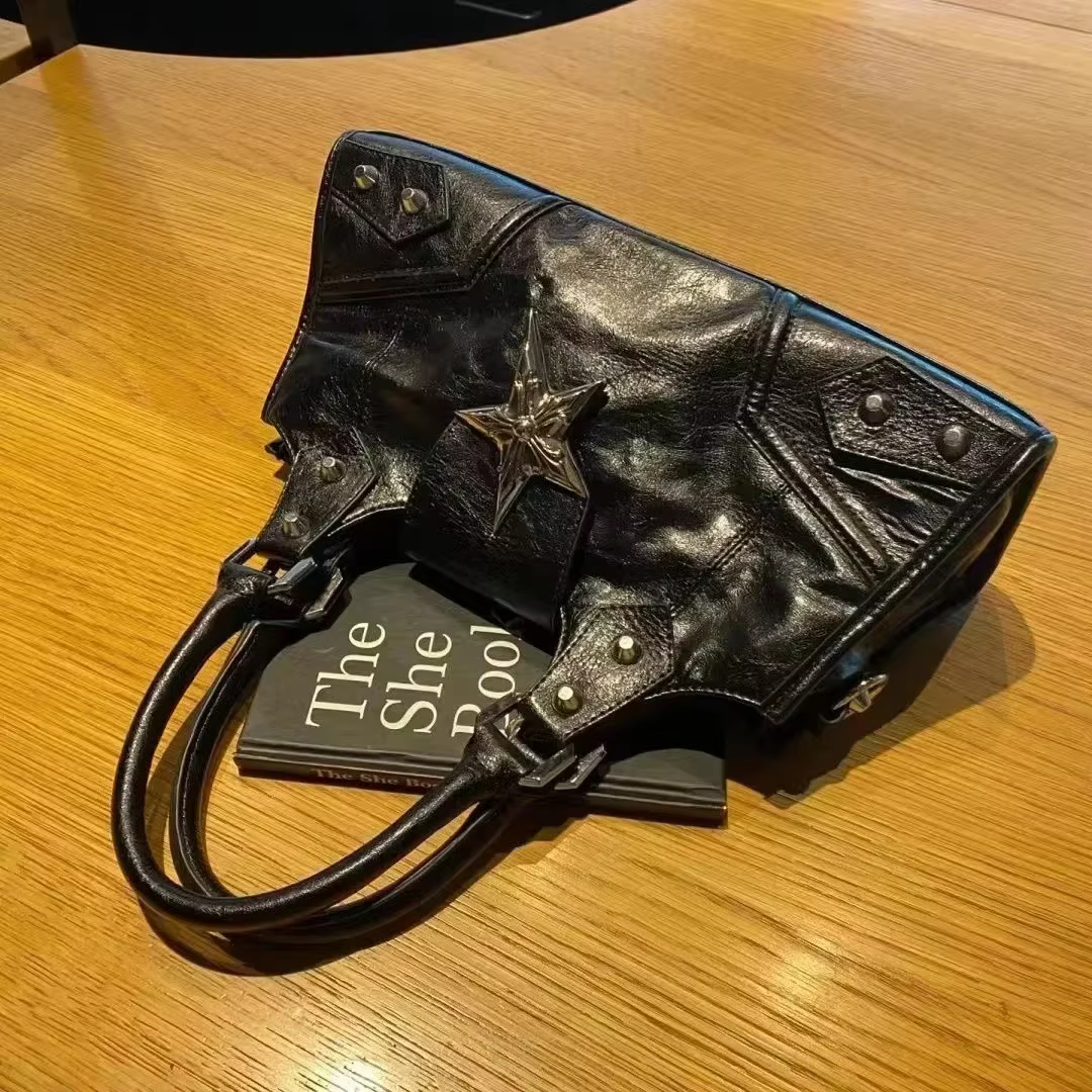 Y2K coréen gothique étoile fille noir sac esthétique Vintage fée Grunge Punk Goth sac à main épaule sacs