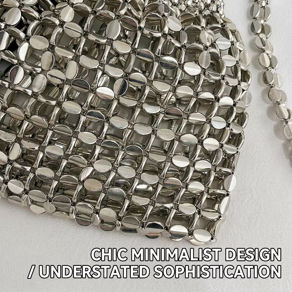 Sac seau brillant argenté pour femme