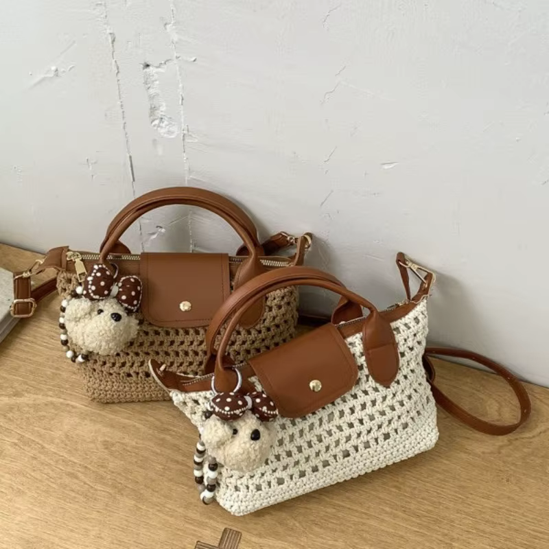 Sac à dumplings tissé à la main pour femme