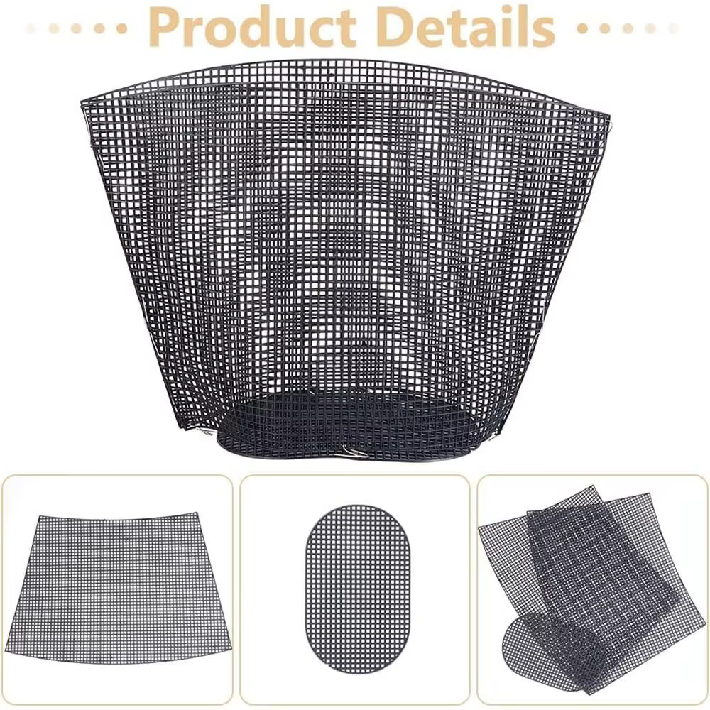 Accessoires pour sacs à main : Tissu maillé en plastique durable noir et blanc
