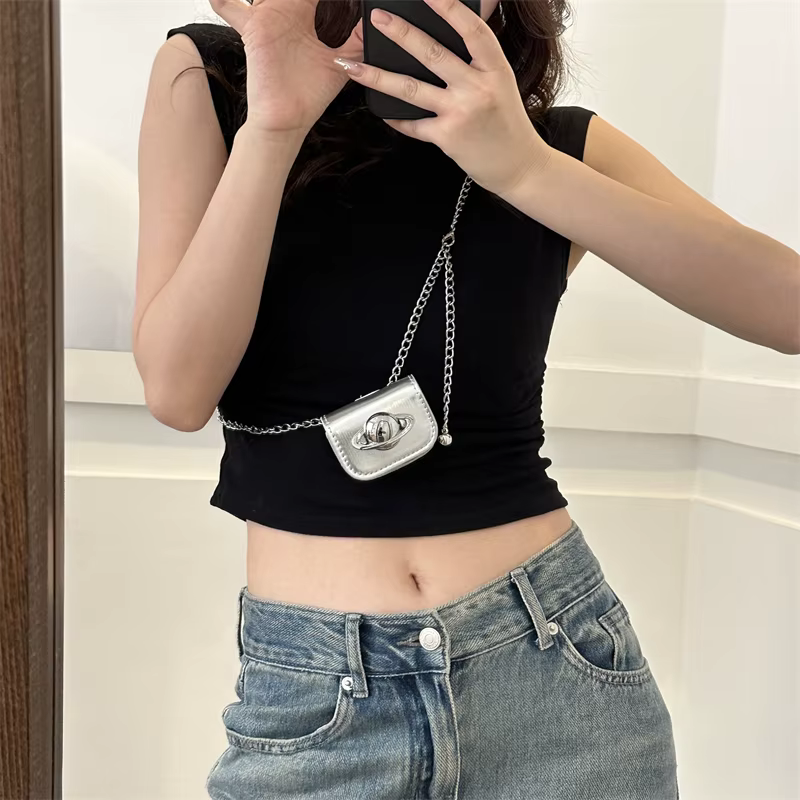 Mini sac messager au design rétro pour femmes