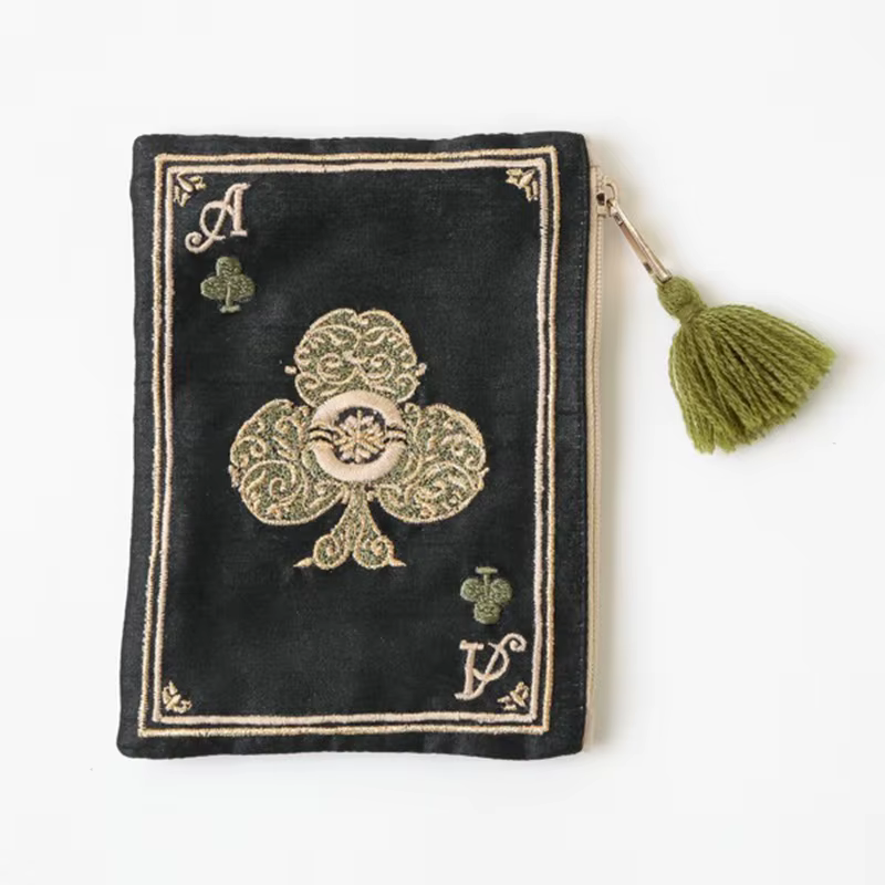 Pochette cosmétique brodée à la main de style japonais