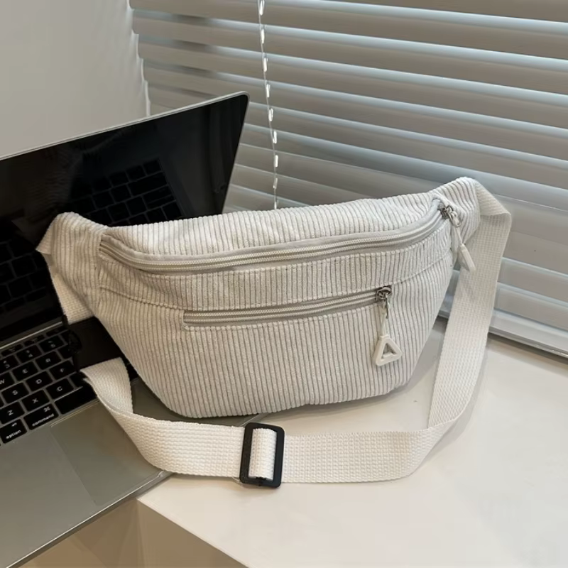 Sac banane léger en velours côtelé
