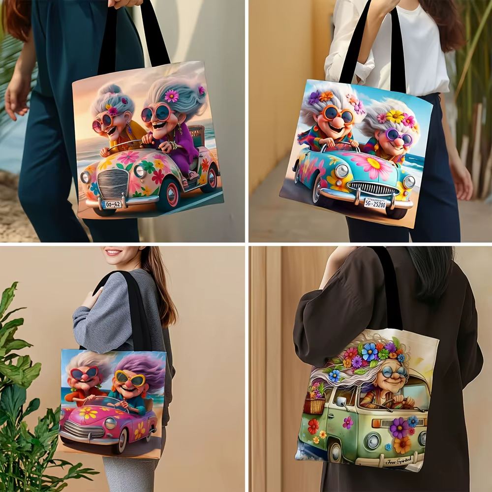 Grand-mère conduite sac à provisions cadeau d'anniversaire pliable mode sac à bandoulière décontracté Portable grands
