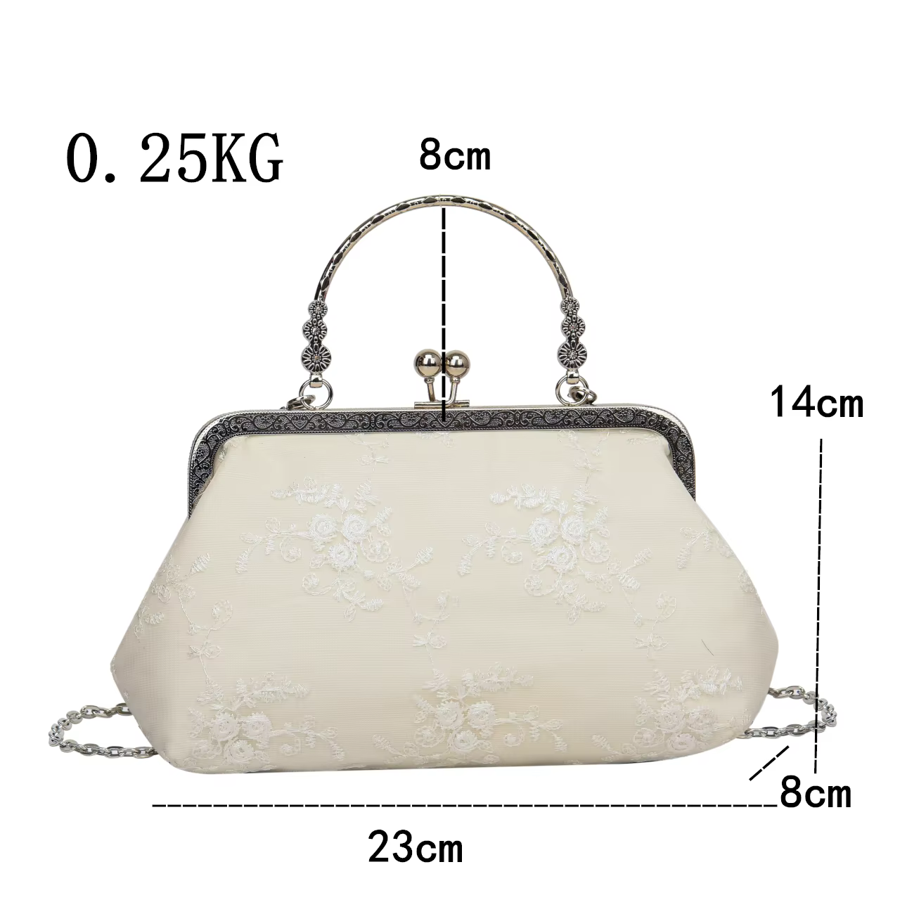 Luxe dentelle Fbric femmes sac de soirée chaîne épaule sac de messager coquille pince concepteur sac à main mode sac