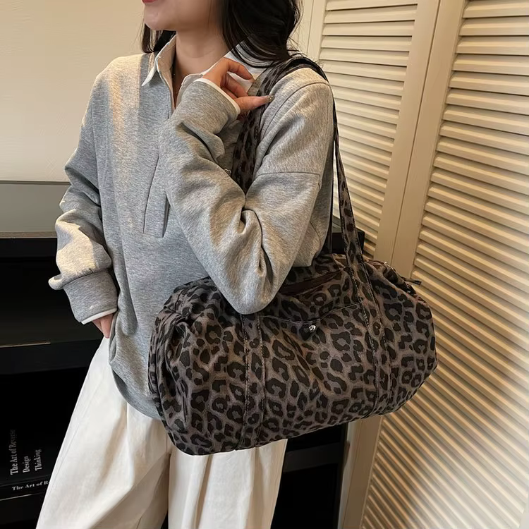 Sac fourre-tout grande capacité imprimé léopard pour femme
