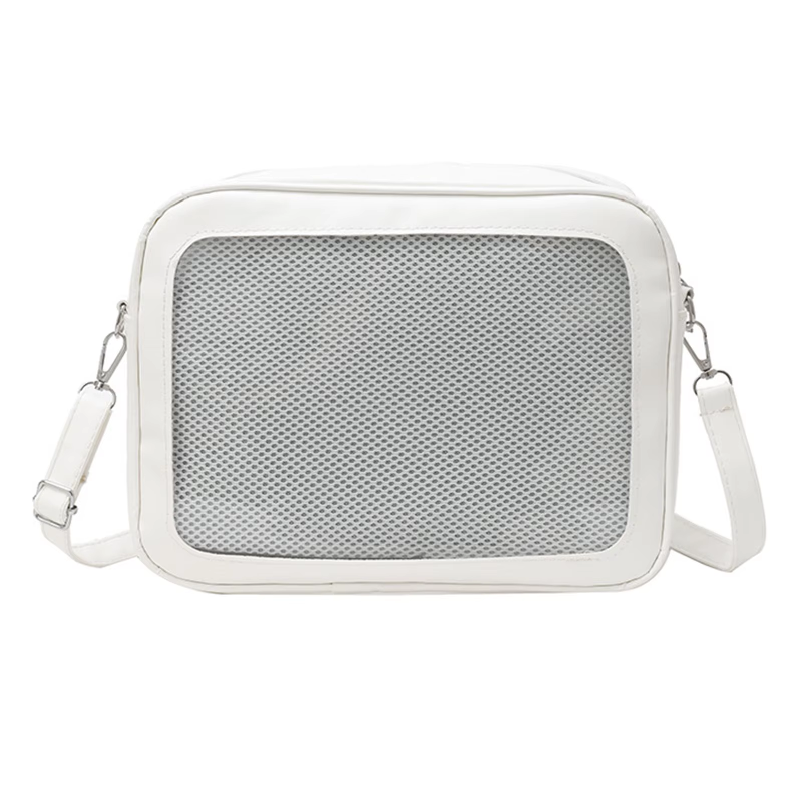Sac bandoulière transparent carré pour femme avec affichage de badges