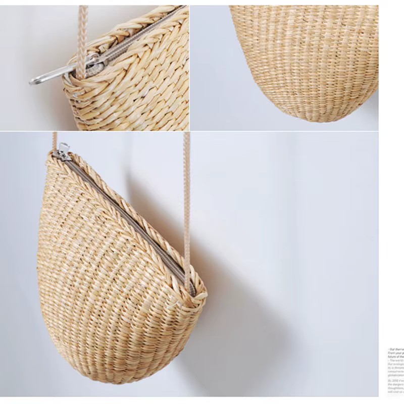 Mini sac tissé en rotin pour femmes