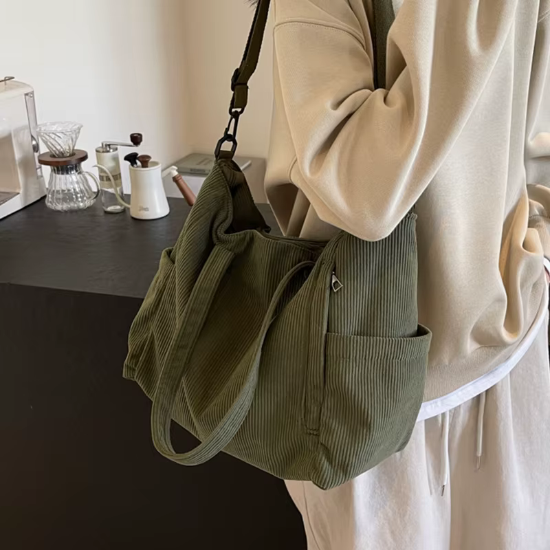 Sac à main en velours côtelé pour femmes