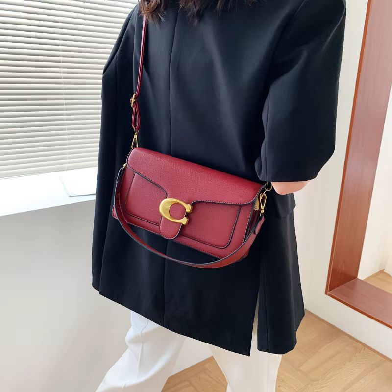 Sac à bandoulière simple en cuir PU pour femmes
