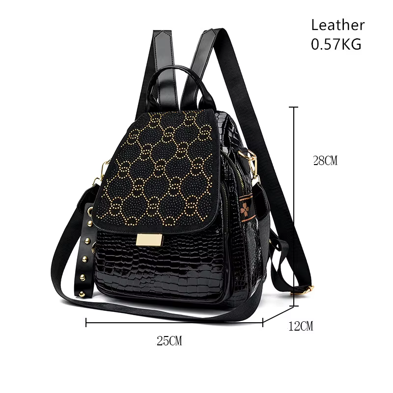 Sac à dos de luxe en cuir ciré à l'huile pour femmes