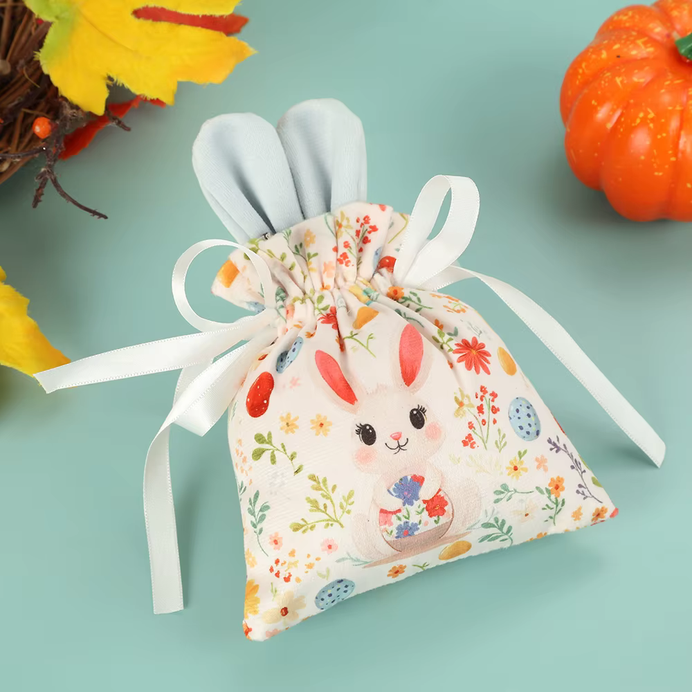 Sacs de lapin de pâques en velours