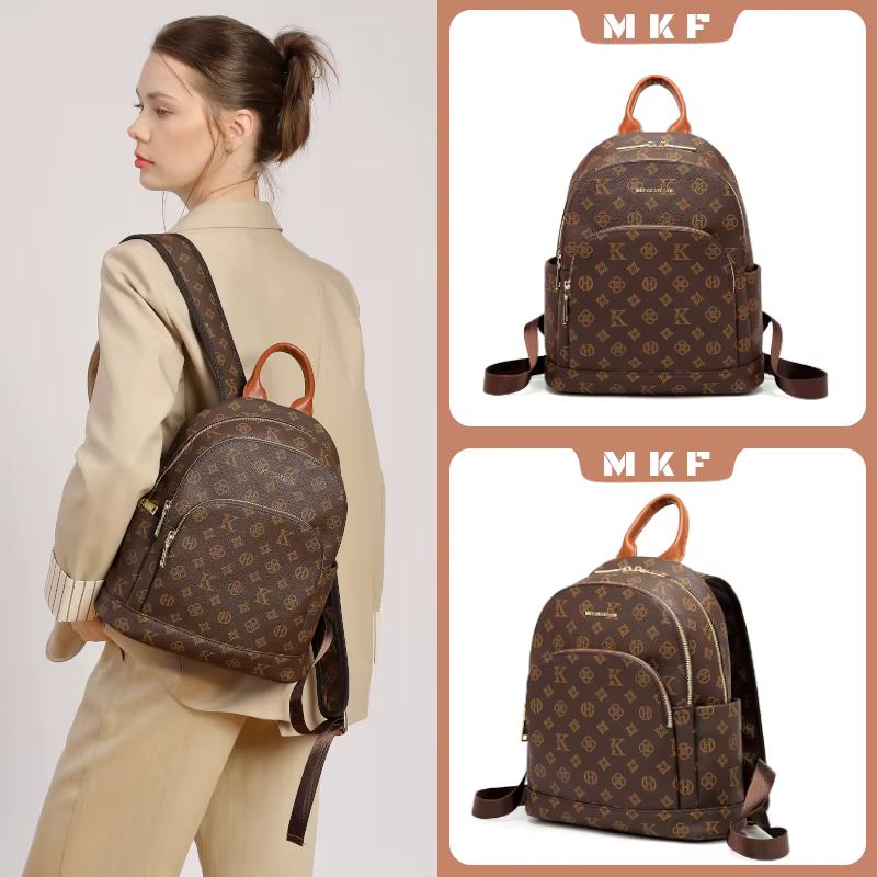 Mkf véritable sac à dos rétro décontracté Vintage pour femmes