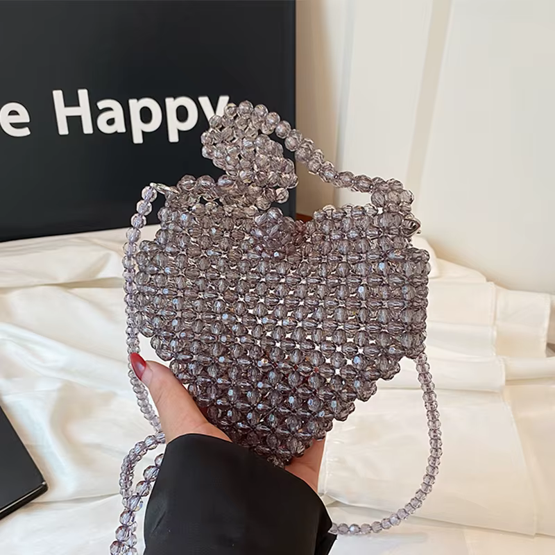 Pochette en cristal perles tissé à la main sac