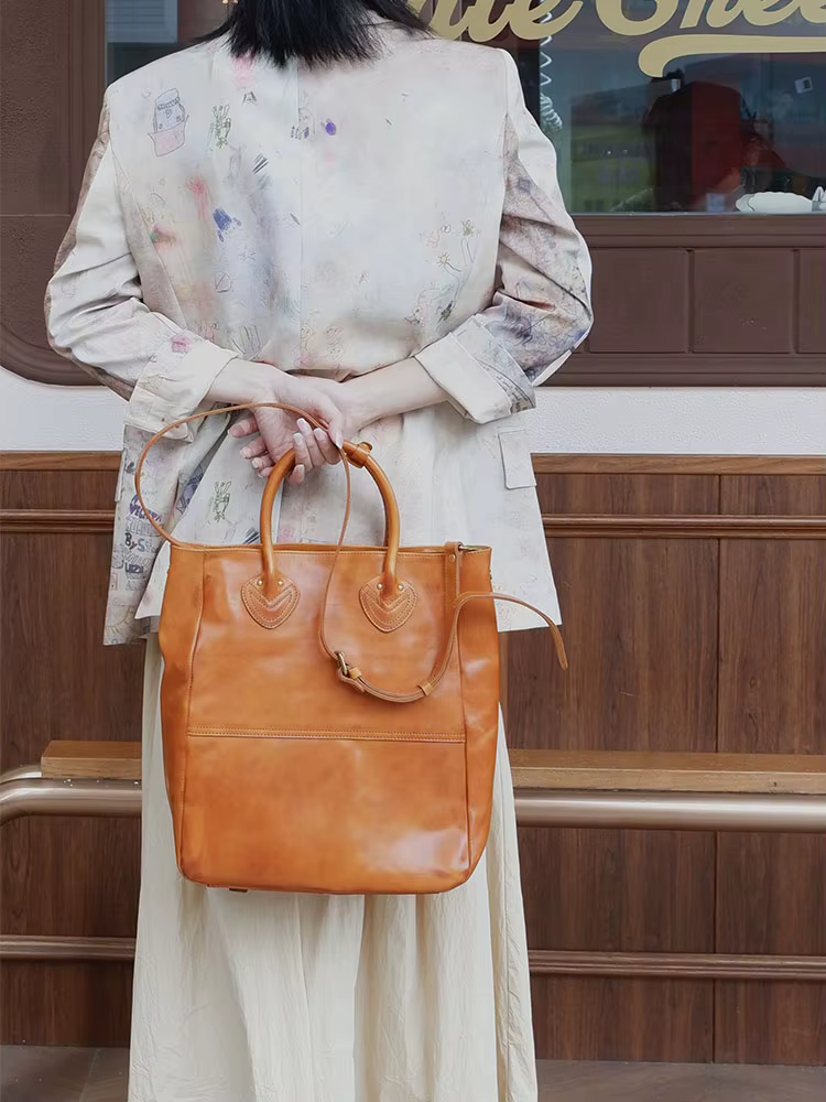 PNDME designers vintage fait à la main en cuir de vachette tanné végétal sac fourre-tout pour femme sac à bandoulière