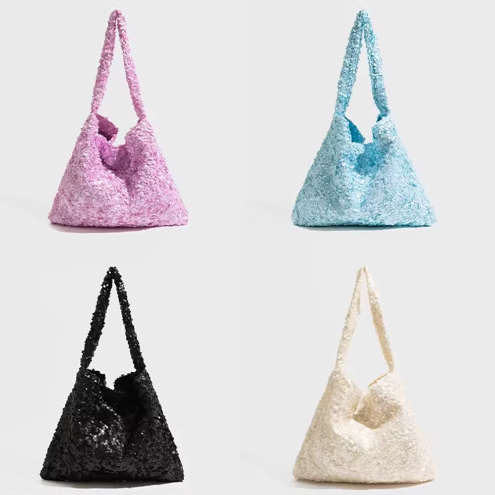 Nouveau sac fourre-tout grande capacité à sequins scintillants