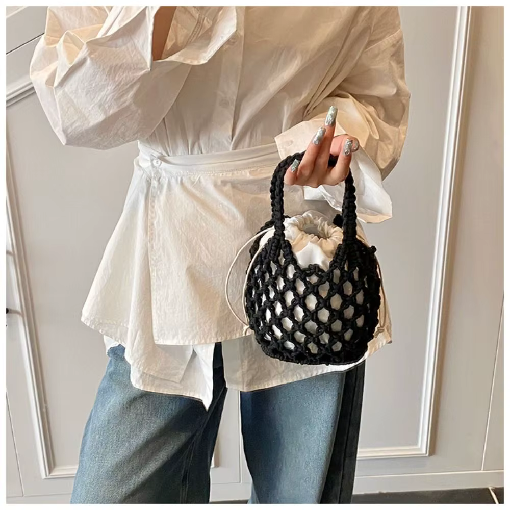 Sac seau vintage mini, sac tricoté