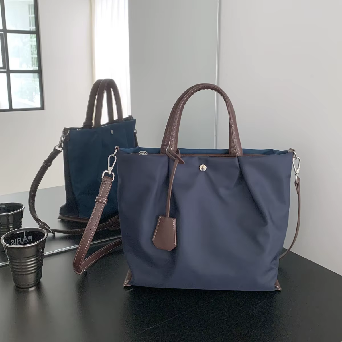 Sac fourre-tout en nylon style coréen avec patchwork