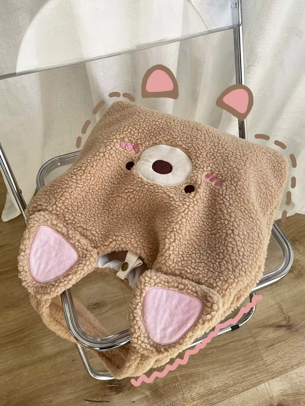 Sac fourre-tout en fausse laine d'agneau pour femme