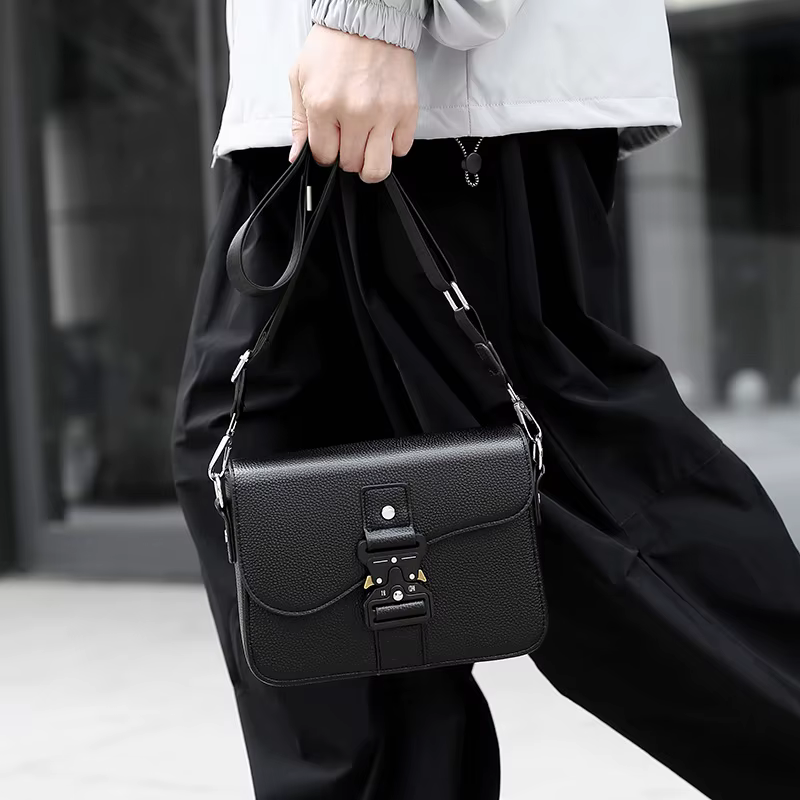 Sac bandoulière élégant pour homme haut de gamme en cuir PU