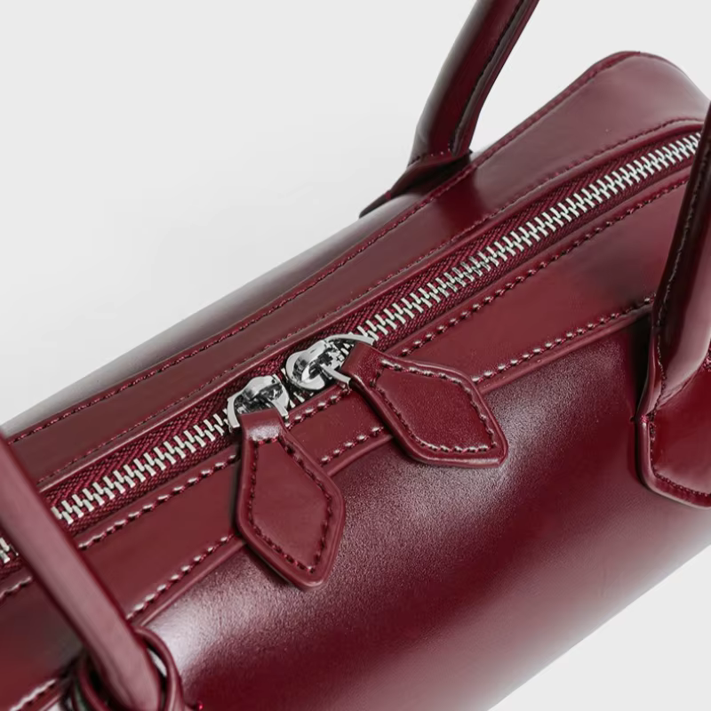 Sac à bandoulière pour femme en cuir véritable grande capacité, style minimaliste coréen, rouge, pour mariage