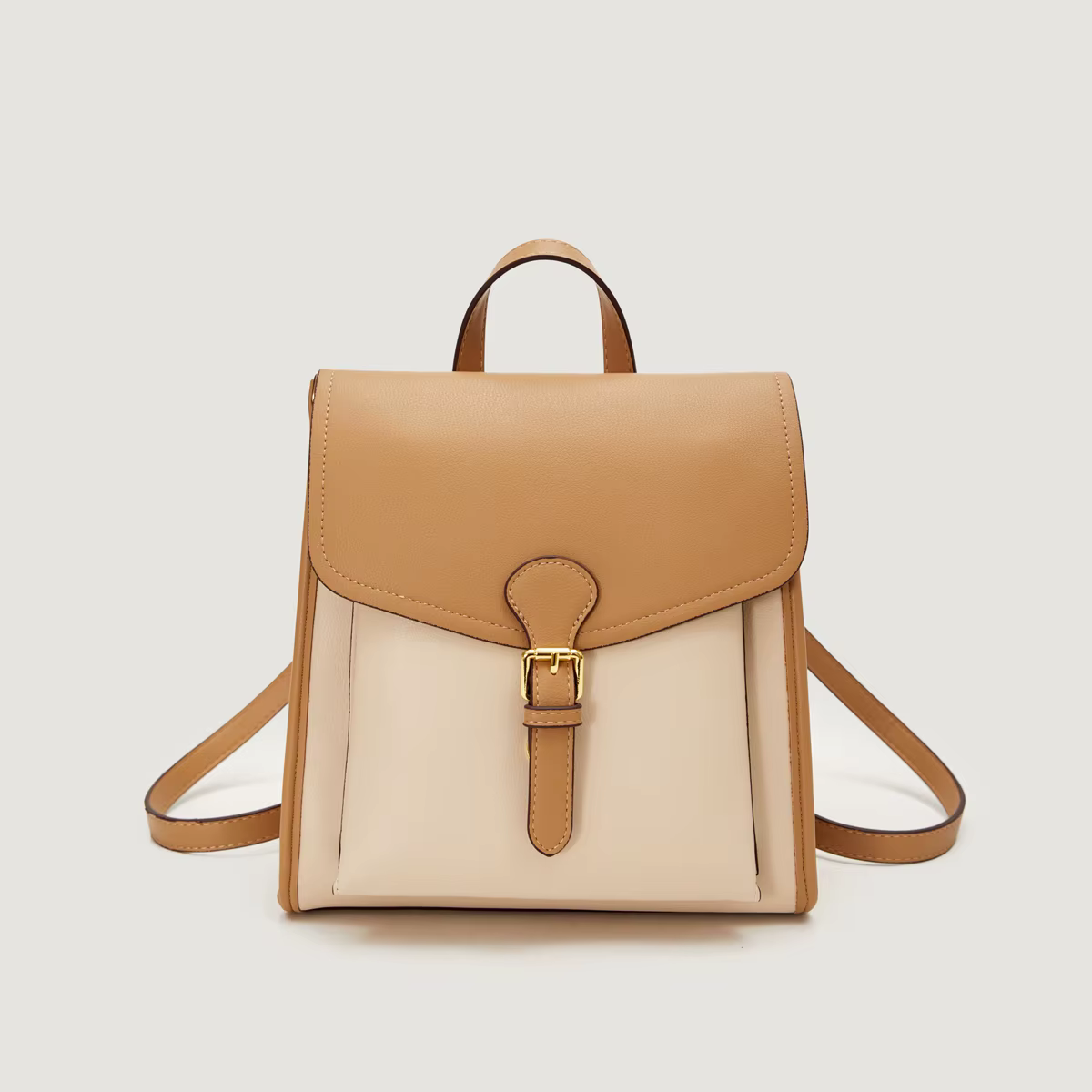 Sac à dos en cuir bicolore pour femme
