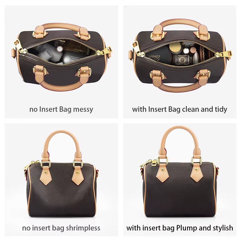 WUTA feutre insérer sac organisateur pour for LV Speedy 20 25 30 35 rabat sac à main sac intérieur maquillage voyage sac