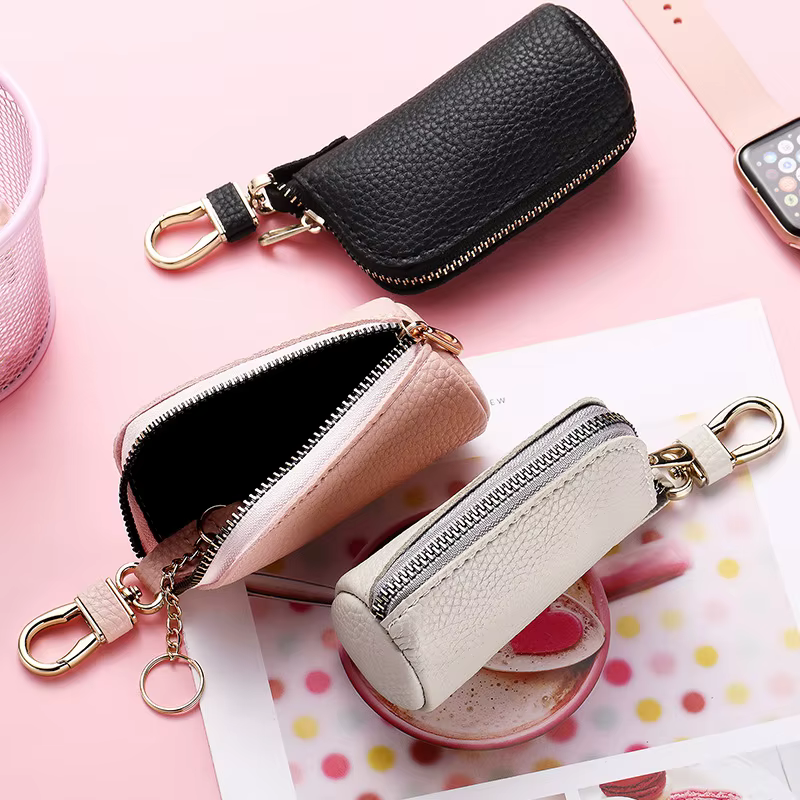 Nouvelle mini pochette à clés en cuir pour hommes et femmes, multifonctionnelle, portable, élégante et simple, porte-clés de voiture, mini porte-cartes