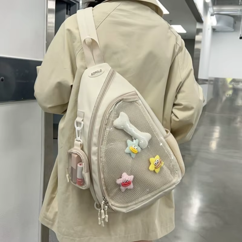 Sac à bandoulière Transparent à fermeture éclair pour femmes