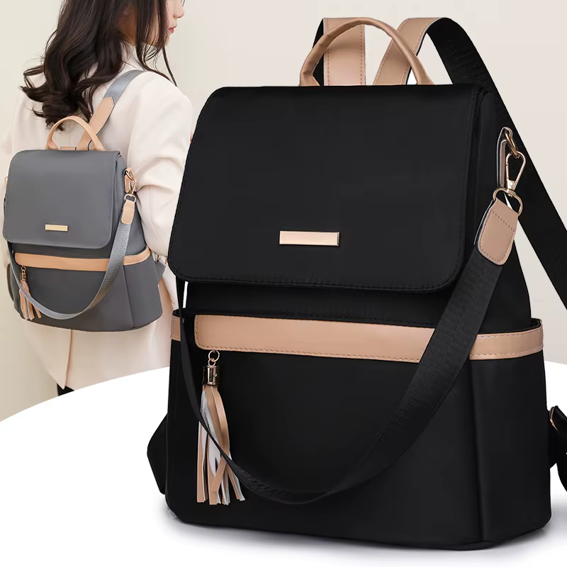 1 sac à dos classique antivol de taille moyenne avec des bretelles réglables noires minimalistes