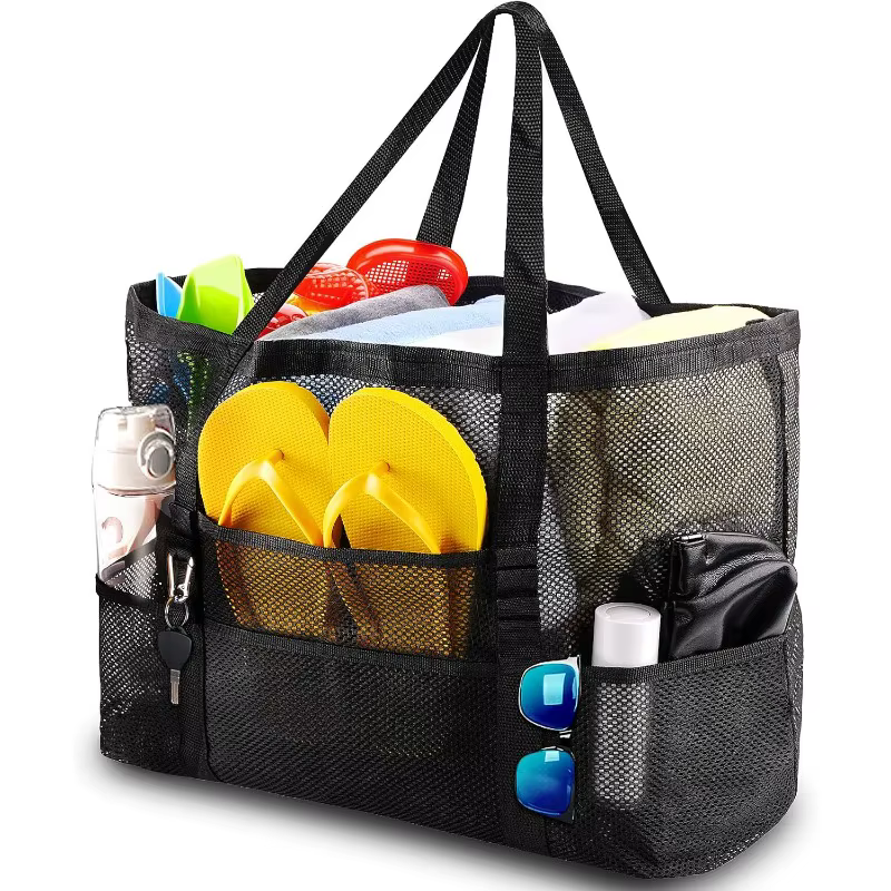 Sac de plage en filet - Grand sac de plage familial extra large