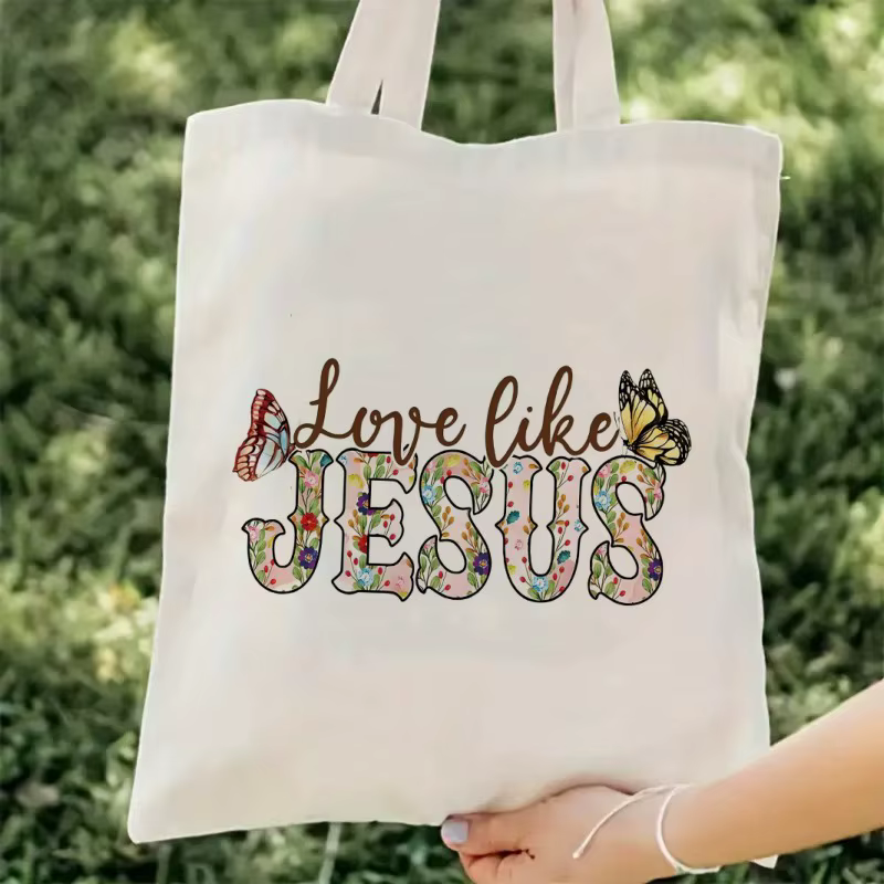Jésus impression sac fourre-tout bibliothèque livre sac Booktrovert noir sac fourre-tout livre amant sac fourre-tout toile sac à main