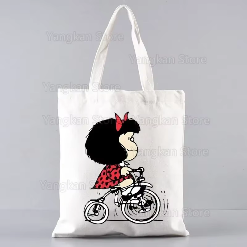Mafalda sac à provisions épicerie Shopper sac en Jute Shopping sac fourre-tout Shoping réutilisable Bolsa Compra Sacolas